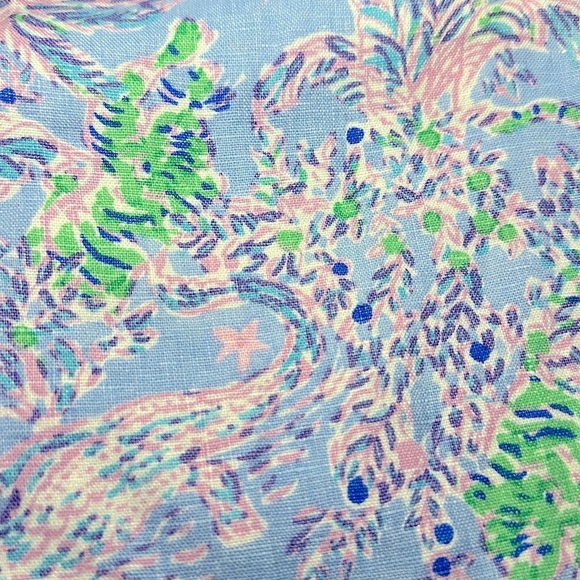 Lilly Pulitzer Taron Linen Pants Peri Blue The Turtle Package EUC Women’s Small - Picture 12 of 14